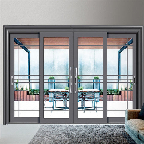 LVDUN Industrial Sliding Door High Quality Double Glazing Frameless Sliding Glass Door System Rails  Automatic Sliding Door