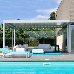 LVDUN High Quality Custom Rainproof Outdoor Aluminum Motorized Swimming Pool Louver Roof