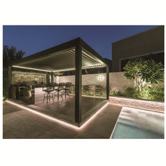 LVDUN Opening Roof System Pergola Waterproof New Electric Adjustable Roof Garden Aluminum Outdoor aluminum Pergola