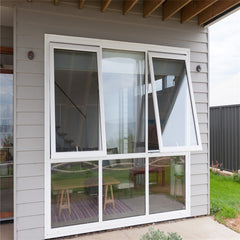 LVDUN Bottom Awning Window Top Fixed Windows Modern Design Villa Home Manual Aluminum Awning Window With Section Aluminum Awning