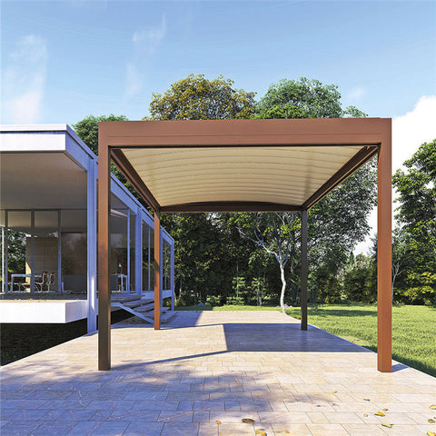 LVDUN High Quality Outdoor Luxury Motorized Automatic Aluminum Pergola Waterproof Pergola