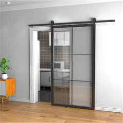 Barn Door For House Large Glass Tempered Small Barn Door With Alloy Aluminum Hardware Track Kit Barn Door With Window