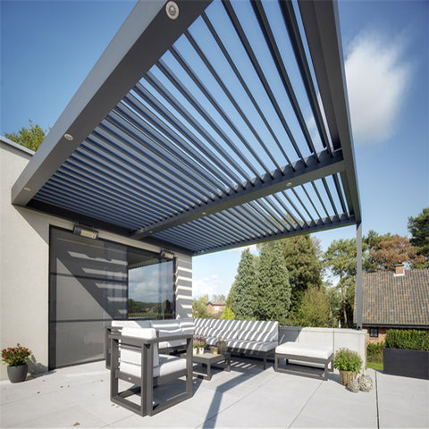 High Quality Motorized Rainproof Aluminum Shutter Roof Best Quality Pergola