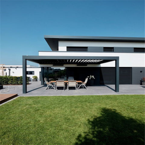 LVDUN Ready Product Assembly Louvered System Attached To House Pergola Roof Cover Aluminum Pergola