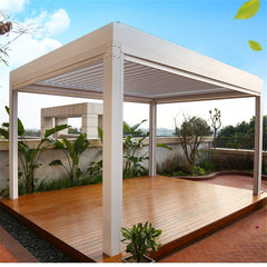 LVDUN New 2021 Product Opening & Closing Aluminum Louver Bioclimatic Pergola With Lights