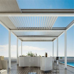 LVDUN Opening Roof System Pergola Waterproof New Electric Adjustable Roof Garden Aluminum Outdoor aluminum Pergola