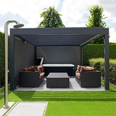 Outdoor Modern Outdoor Bioclimatic Gazebo Aluminum Opening Roof System Pergola With Led Pergola