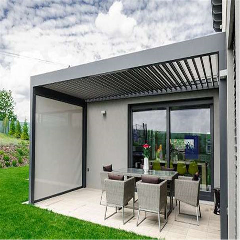 LVDUN High Quality Modern Motorized Opening Waterproof Bioclimatic Aluminum  Roof Pergola